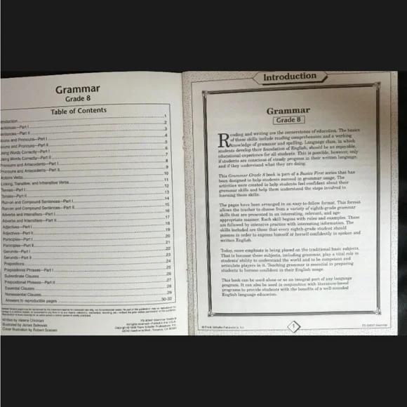 Grade 8 Basic First GRAMMAR workbook - Picture 2 of 6